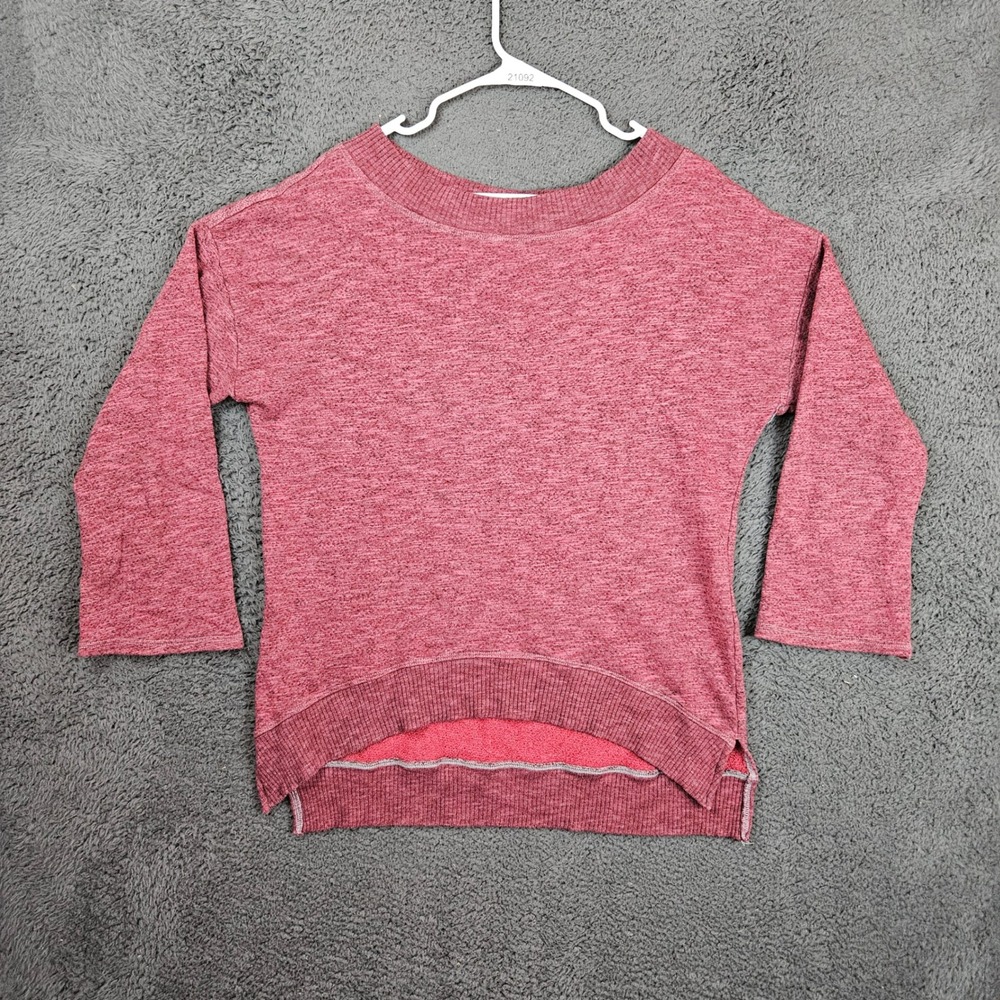 Hard Tail Forever Womens Red Heathered Boat‎ Neck High-Low Pullover Top CV-02 S